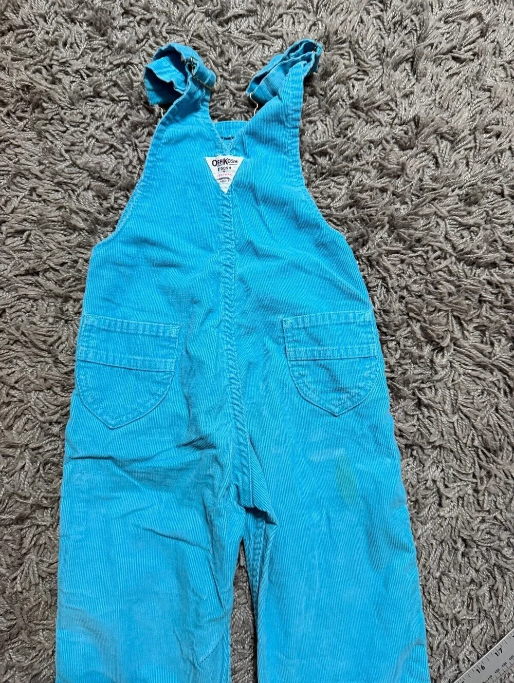 Vintage Osh Kosh B'Gosh Light Blue Corduroy Overalls  Size 6T made in USA
